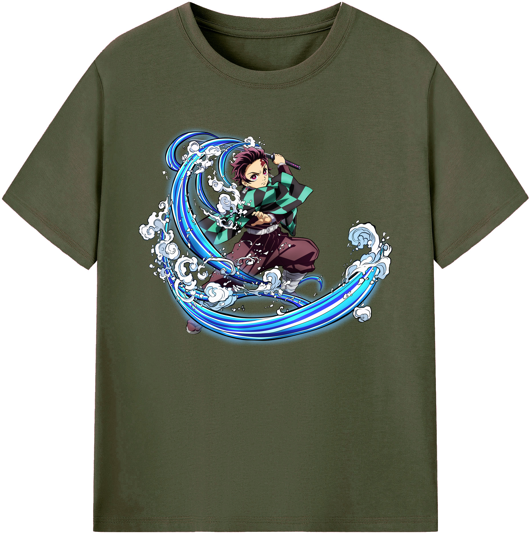 （画像用） 鬼滅の刃 竈門 炭治郎／かまど たんじろう Kamado Tanjirou 綿100％ メンズ半袖Tシャツ｜肌触りやわらか＆通気性